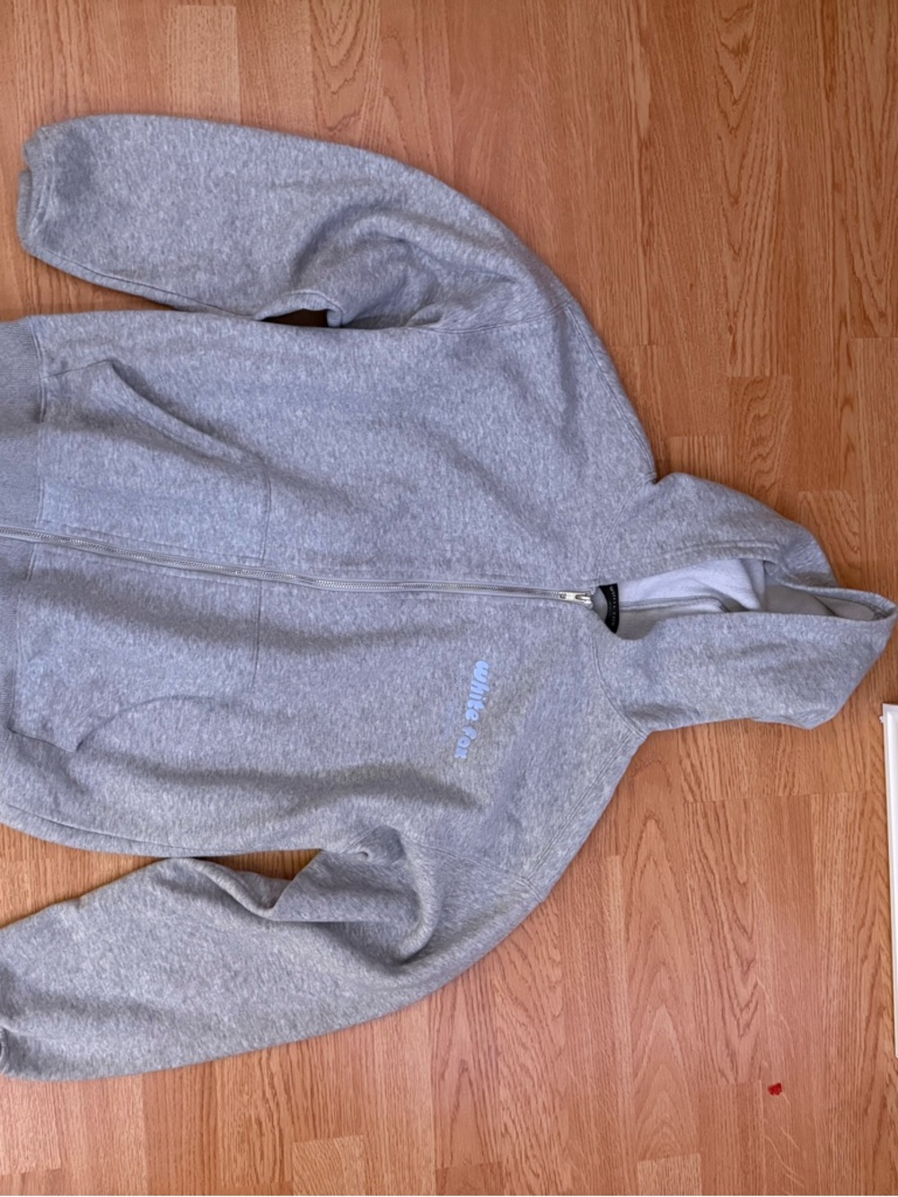White Fox Boutique Gray Zip Hoodie(the matching sweatpants are also for sale)
